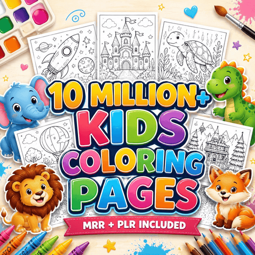 10,000,000+ Coloring Pages Bundle Plr Mrr | Coloring Books Kids & Adults with Resell Rights