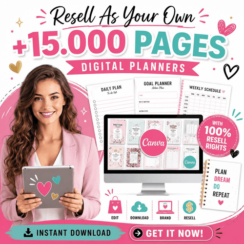 15,000+ Planner Templates, Journals & Digital Products | with PLR Resell Rights Included