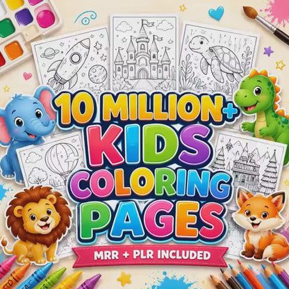 10,000,000+ Coloring Pages Bundle Plr Mrr | Coloring Books Kids & Adults with Resell Rights